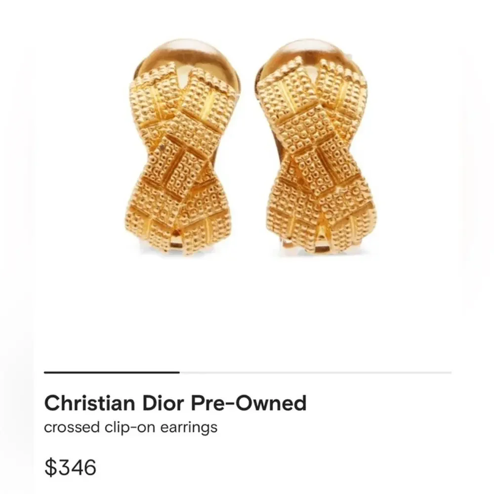 Christian Dior Earrings Clip On Vintage - Picture 5 of 5